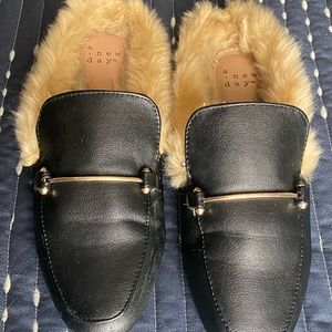 Faux fur lined mules size 8.5